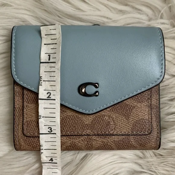 Coach Wyn Small Wallet Aqua Signature Canvas Multi - Picture 10 of 13